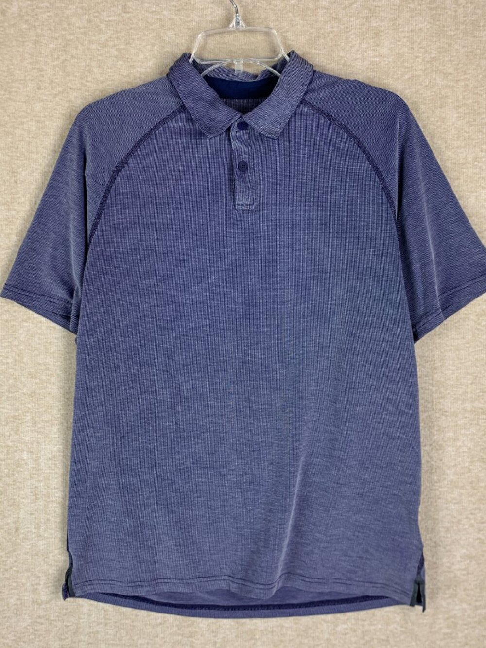 Rhone Polo Shirt Mens Medium Purple Knit Performance Stretch Golf Casual